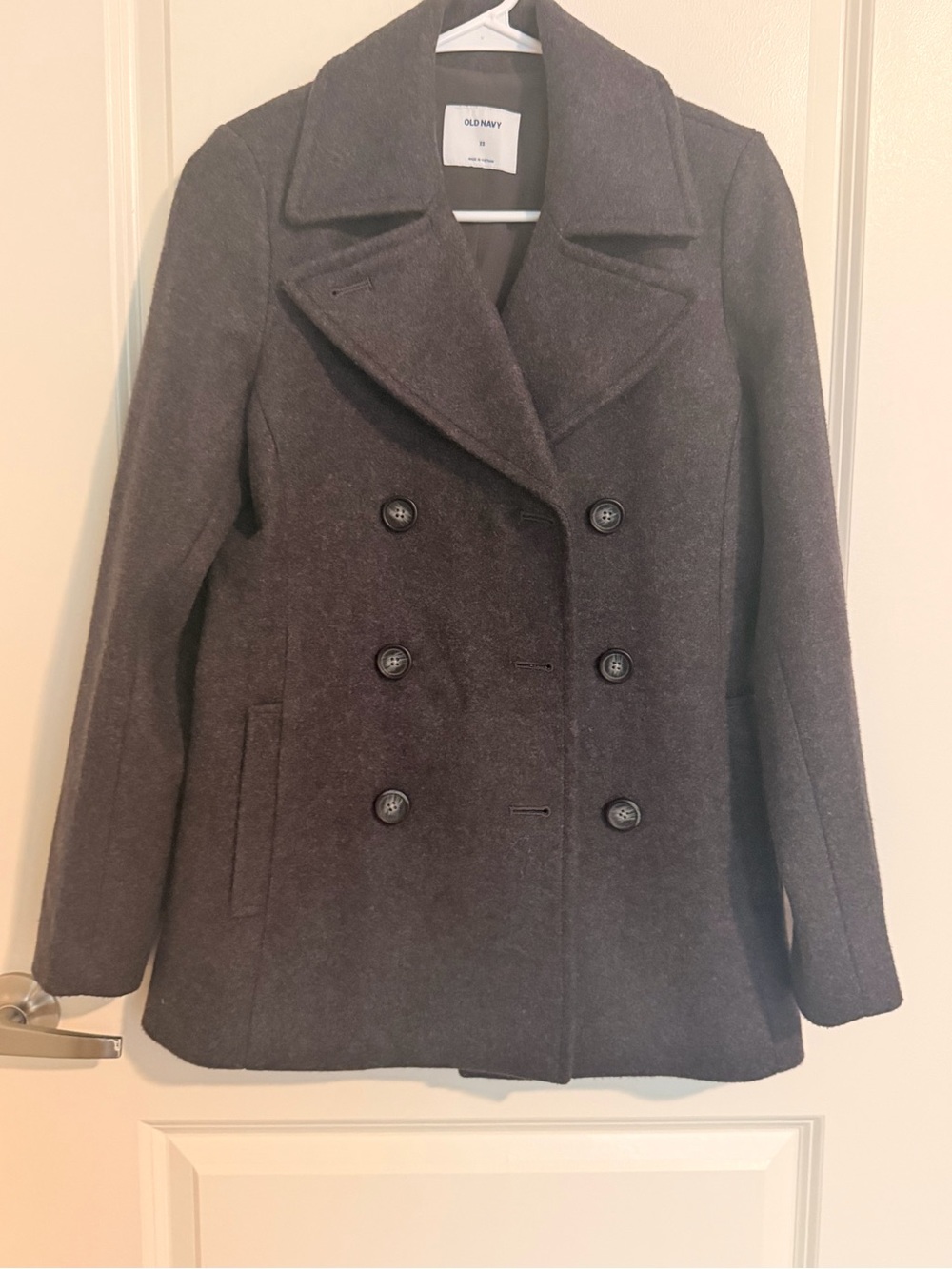 NWOT - Women's Double-Breasted Peacoat - Size XS - Dark Charcoal